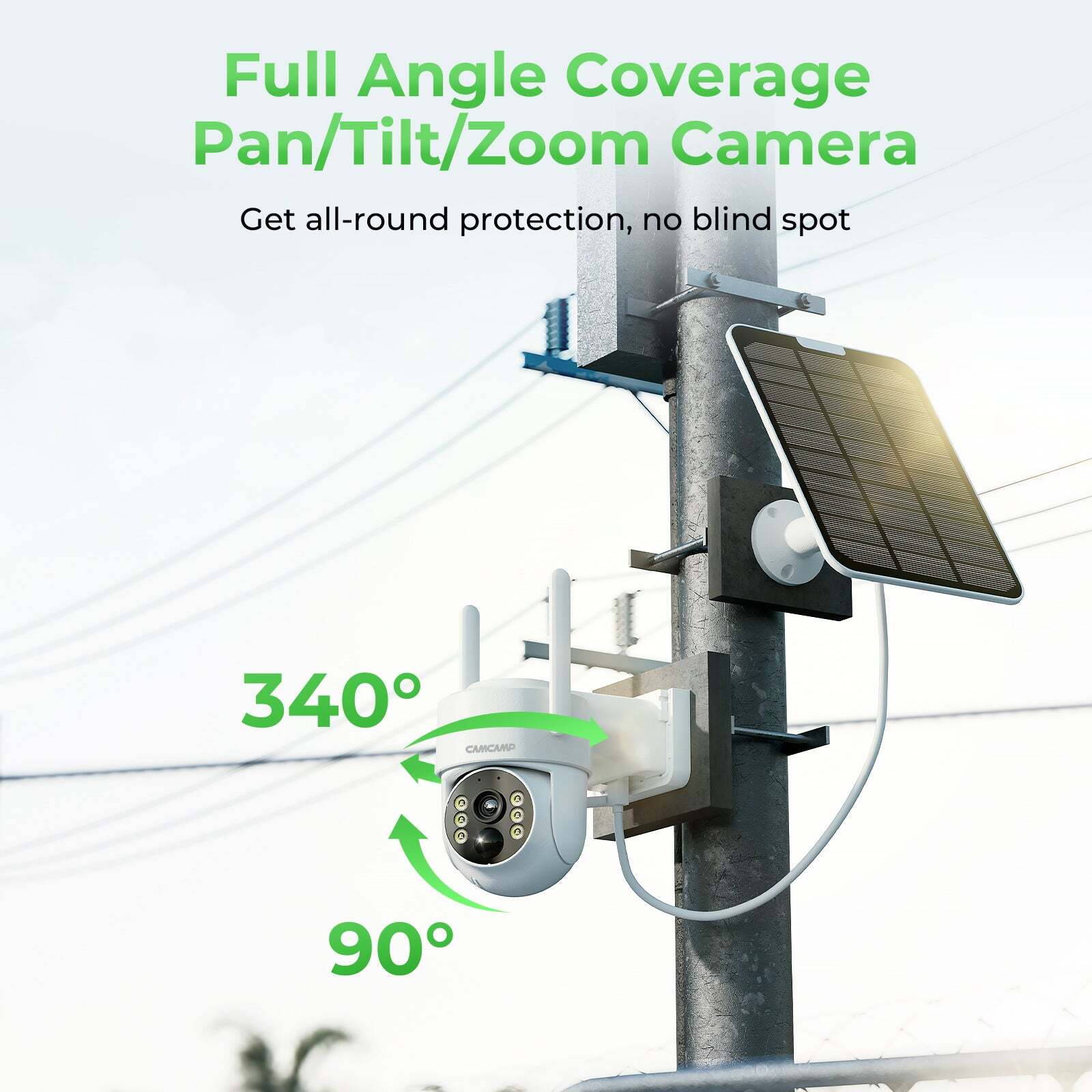 Solar Security Cameras Wireless Outdoor Home CCTV Security System with Monitor
