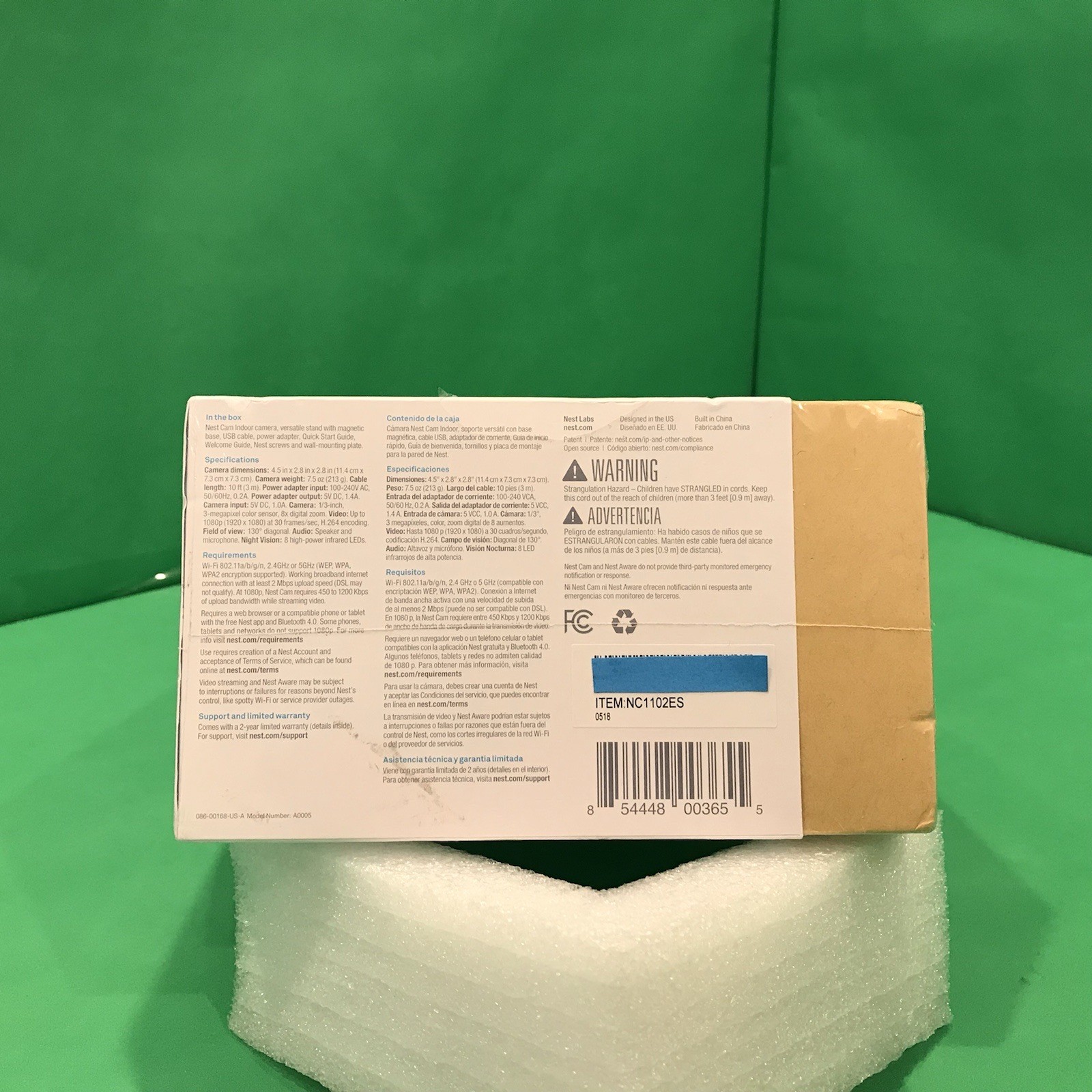 NEW Google Nest NC1102ES Cam Indoor Security Camera 1st Generation SEALED