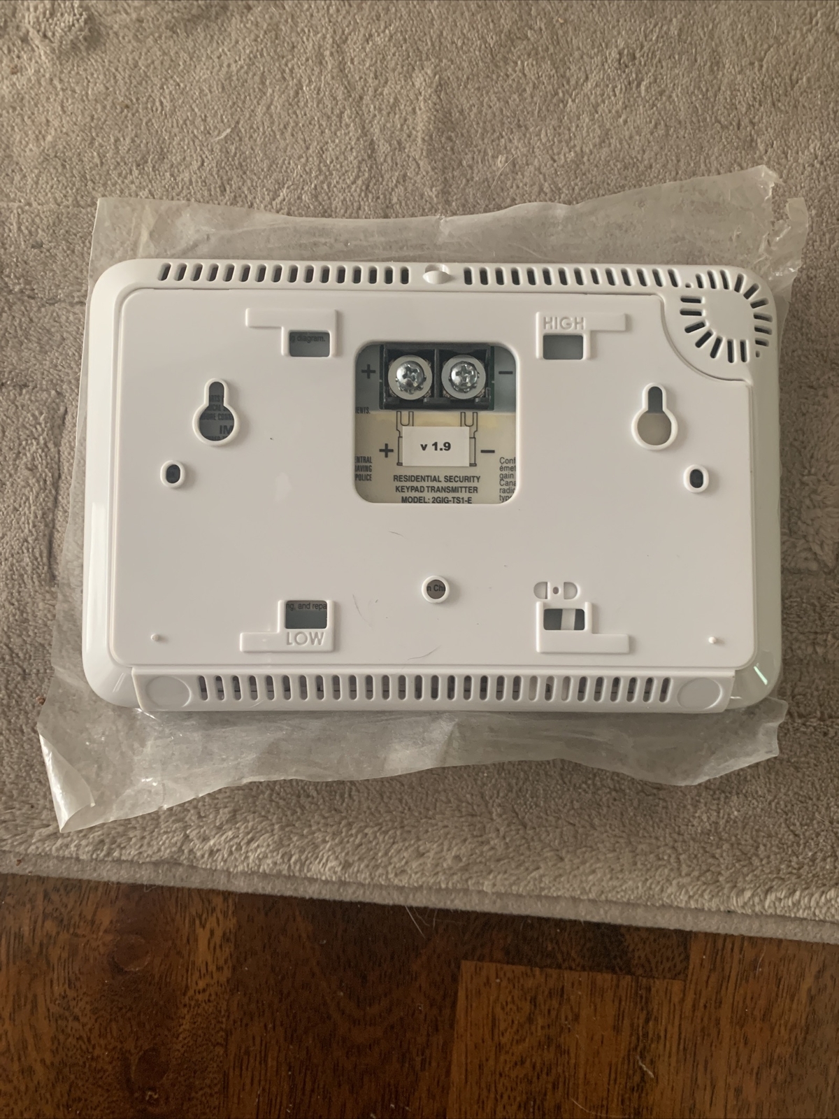 2GIG-TS1-E Wireless Touch Screen Keypad 30