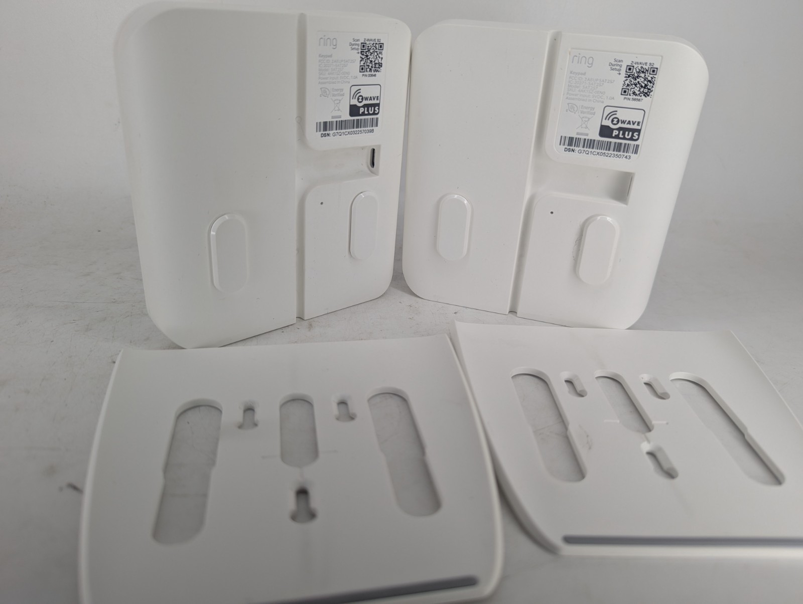 (Lot Of 2) Ring Alarm Keypad 2nd Generation 5AT2S7 W/ Mounts (UNTESTED No Cords)