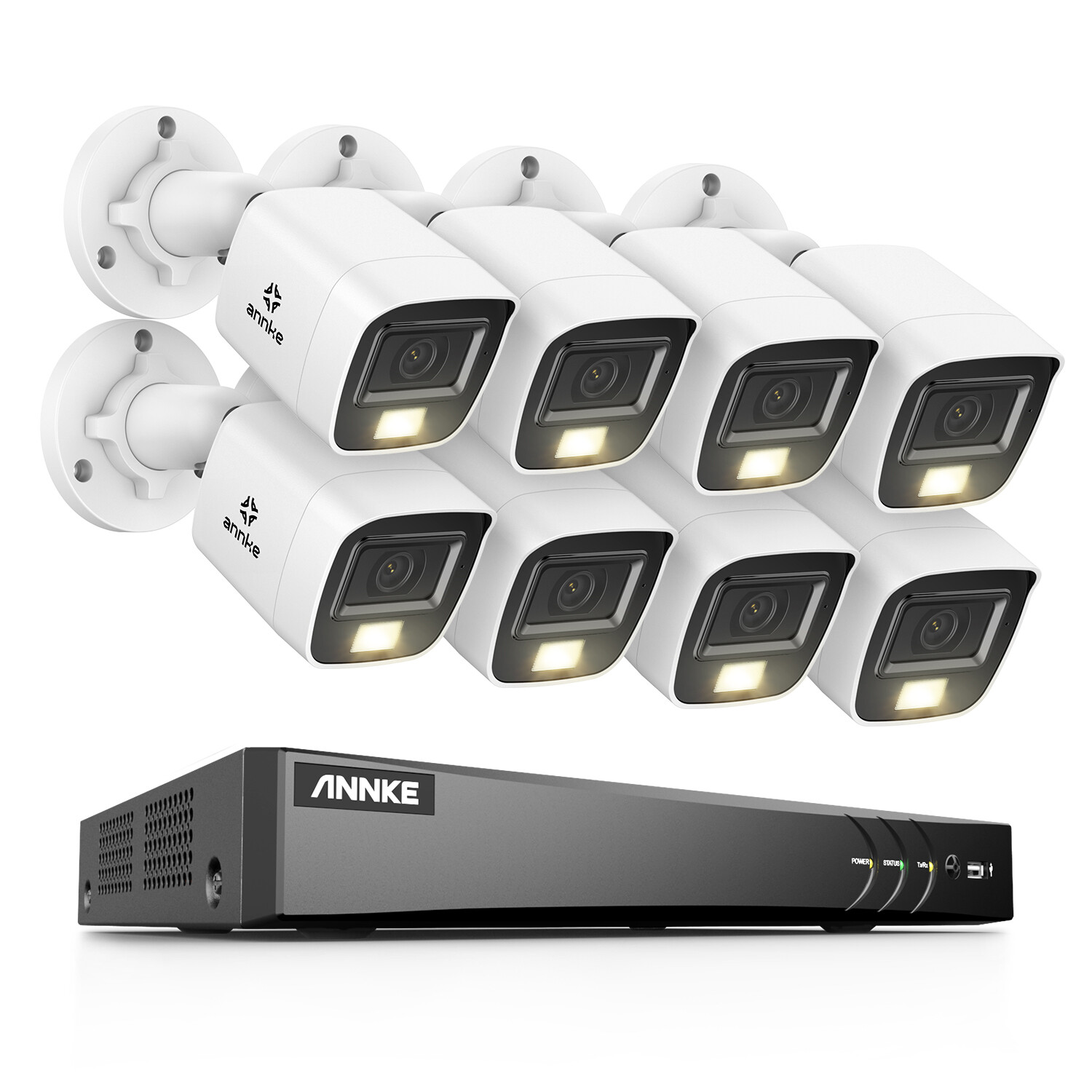 ANNKE 4K Video Security Camera System CCTV 8CH DVR H.265+ AI Color Night Vision