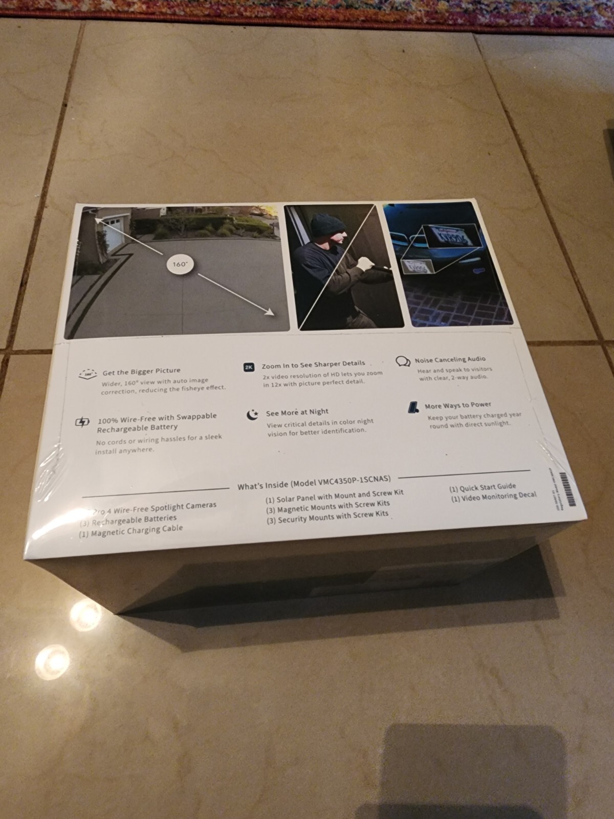 Arlo Pro 4 Spotlight Camera – White, Set of 3 with Solar Panel