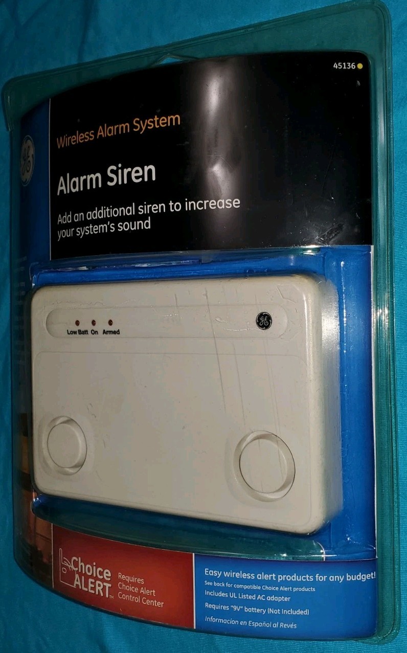 GE Wireless Alarm Siren for Security System 45136 | Choice Alert NEW FREE SHIPPN