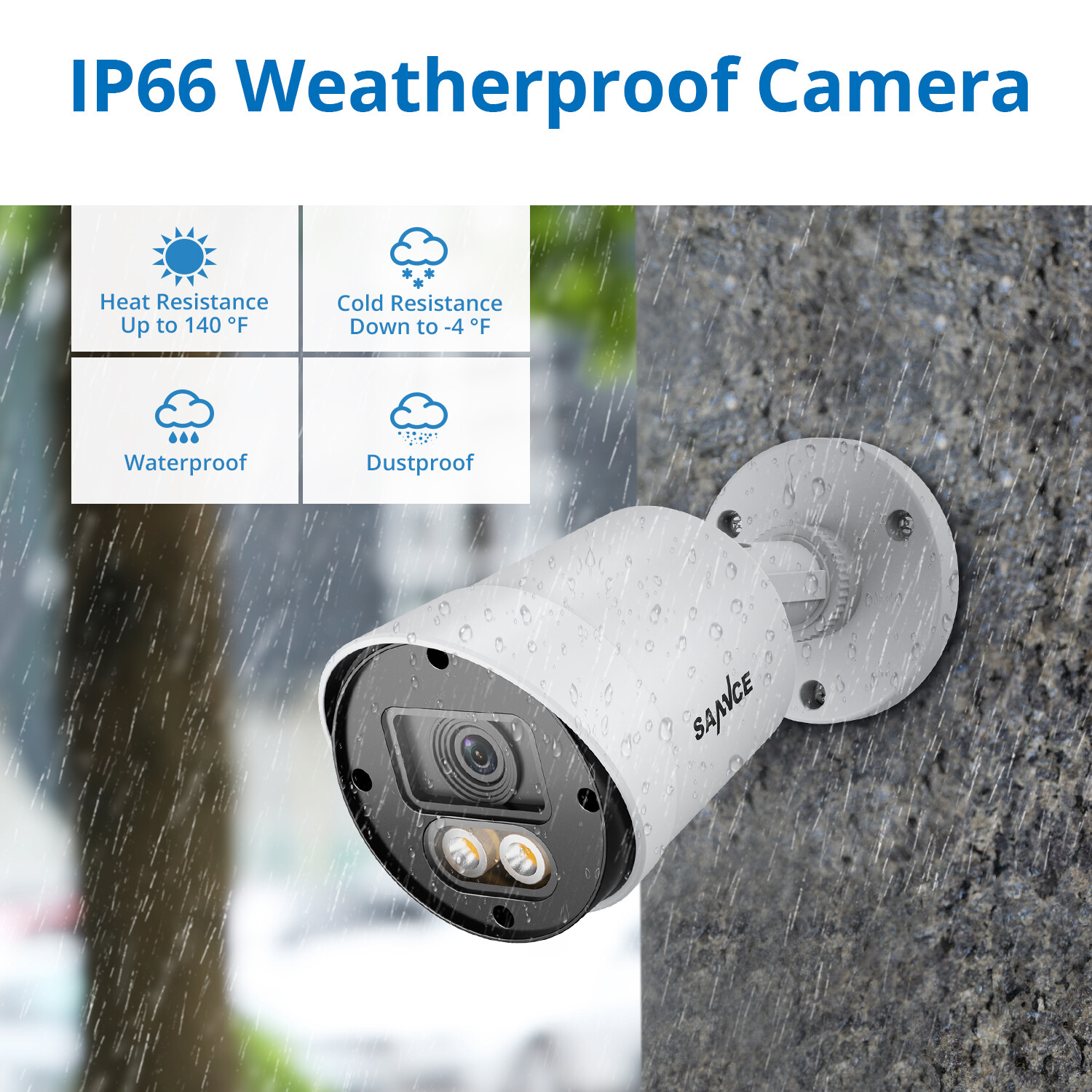 SANNCE 4pcs HD 1080P Security Camera 2MP Full Color Night Vision LED Warm Light
