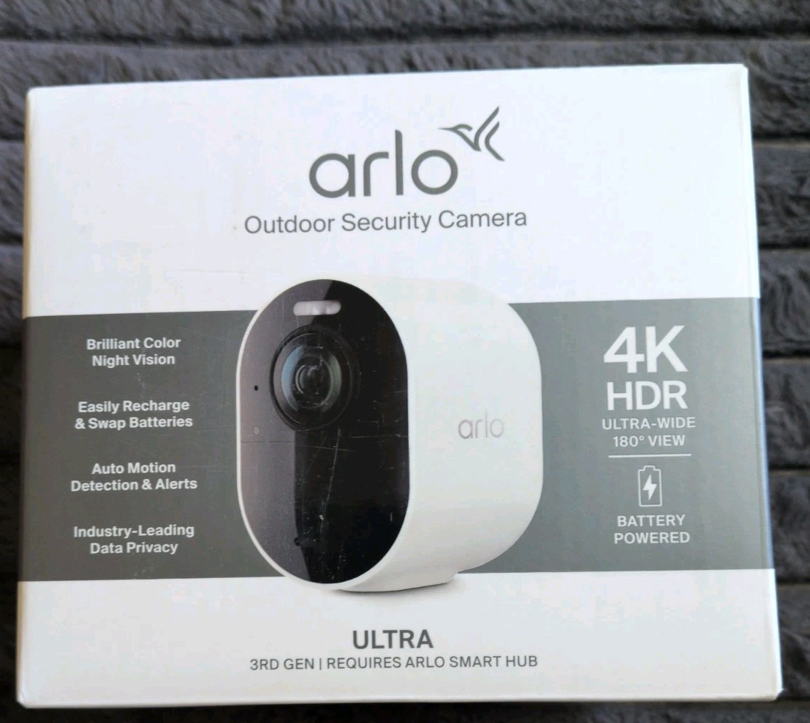Arlo Ultra 4K 3rd Gen Single Add-On Security Camera Battery Powered, 1-Cam NEW!