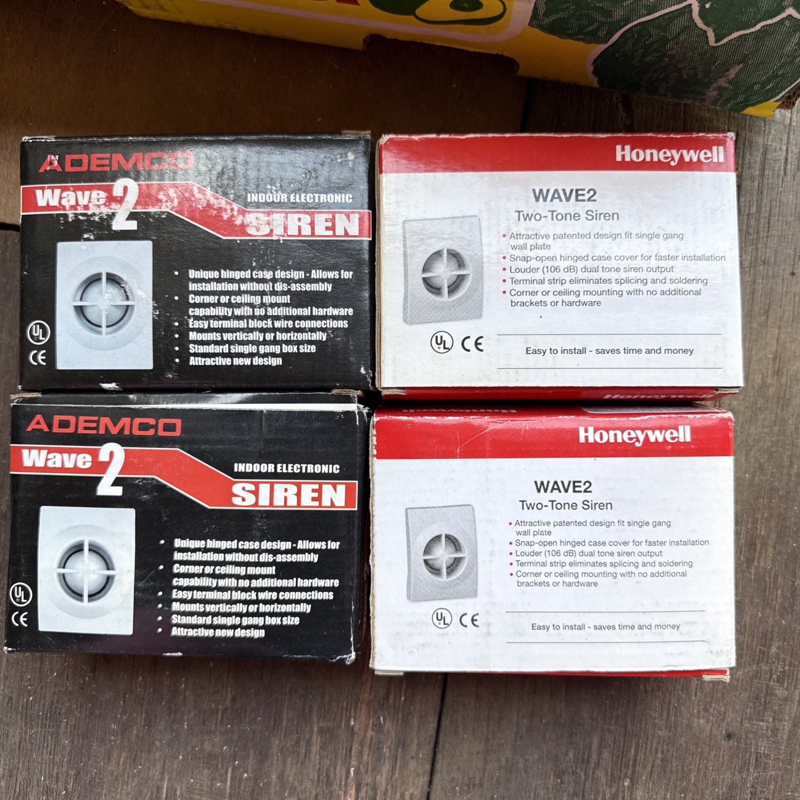 Lot of 4 Honeywell & Ademco WAVE-2 Two Tone Siren 106 db loud security burglary