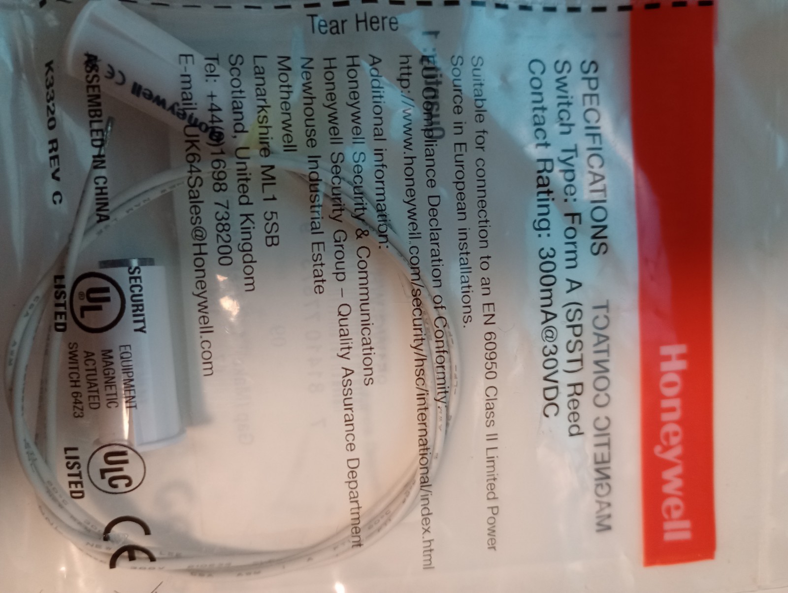 Set Of (2) Honeywell Magnetic Contacts 951WG-WH 3/8″ Recessed Stubby Contact