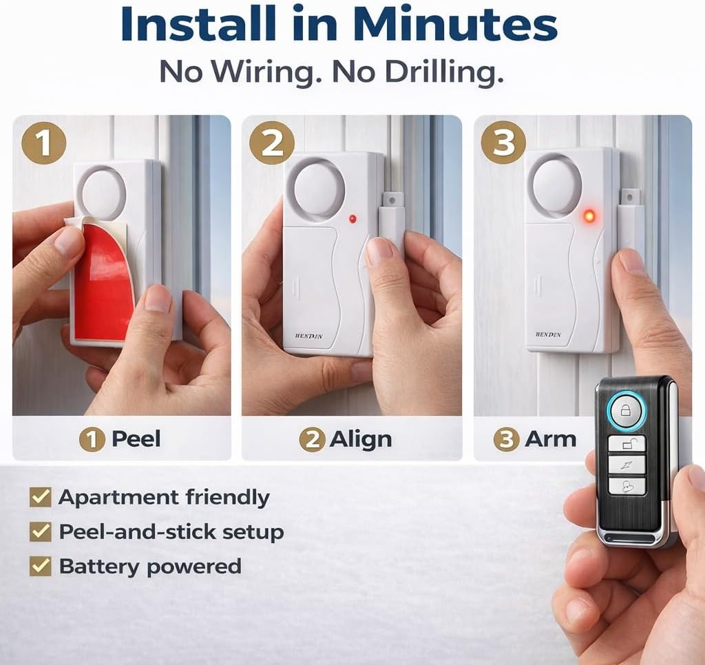 SecureSense 2-Pack Wireless Door & Pool Alarm with Remote Control