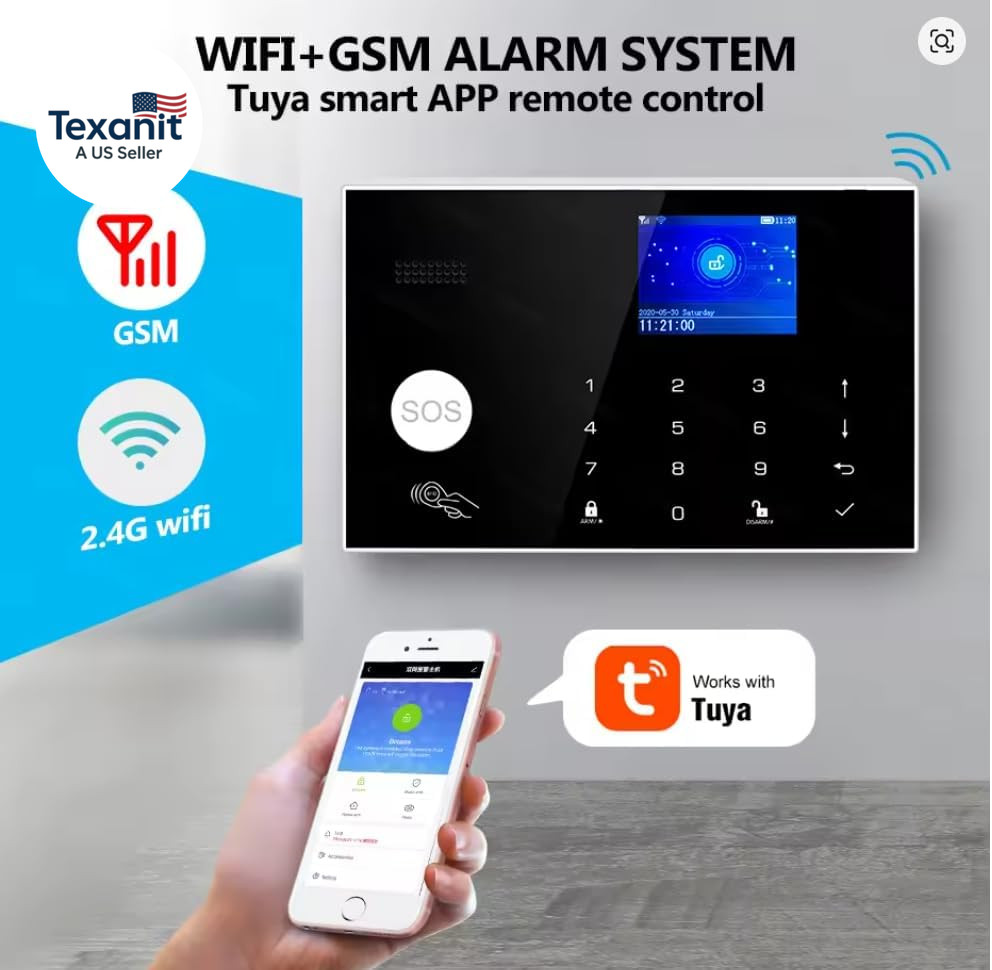 Wifi and 3/4G GSM Home Burglar Security Alarm System Auto Dial with Smart Life a