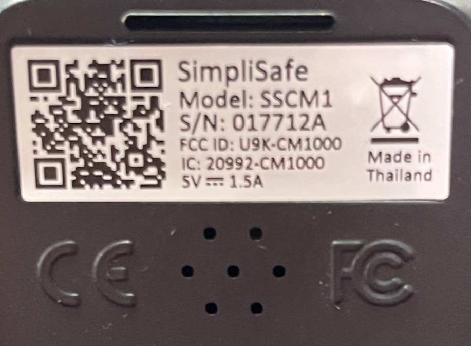 SimpliSafe SSCM1 SimpliCam Indoor Security Camera Open Box OEM