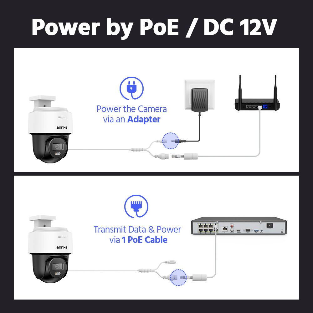 ANNKE 3K PoE Security IP Camera 5MP PT Color Night Vision Two Way Audio H.265+