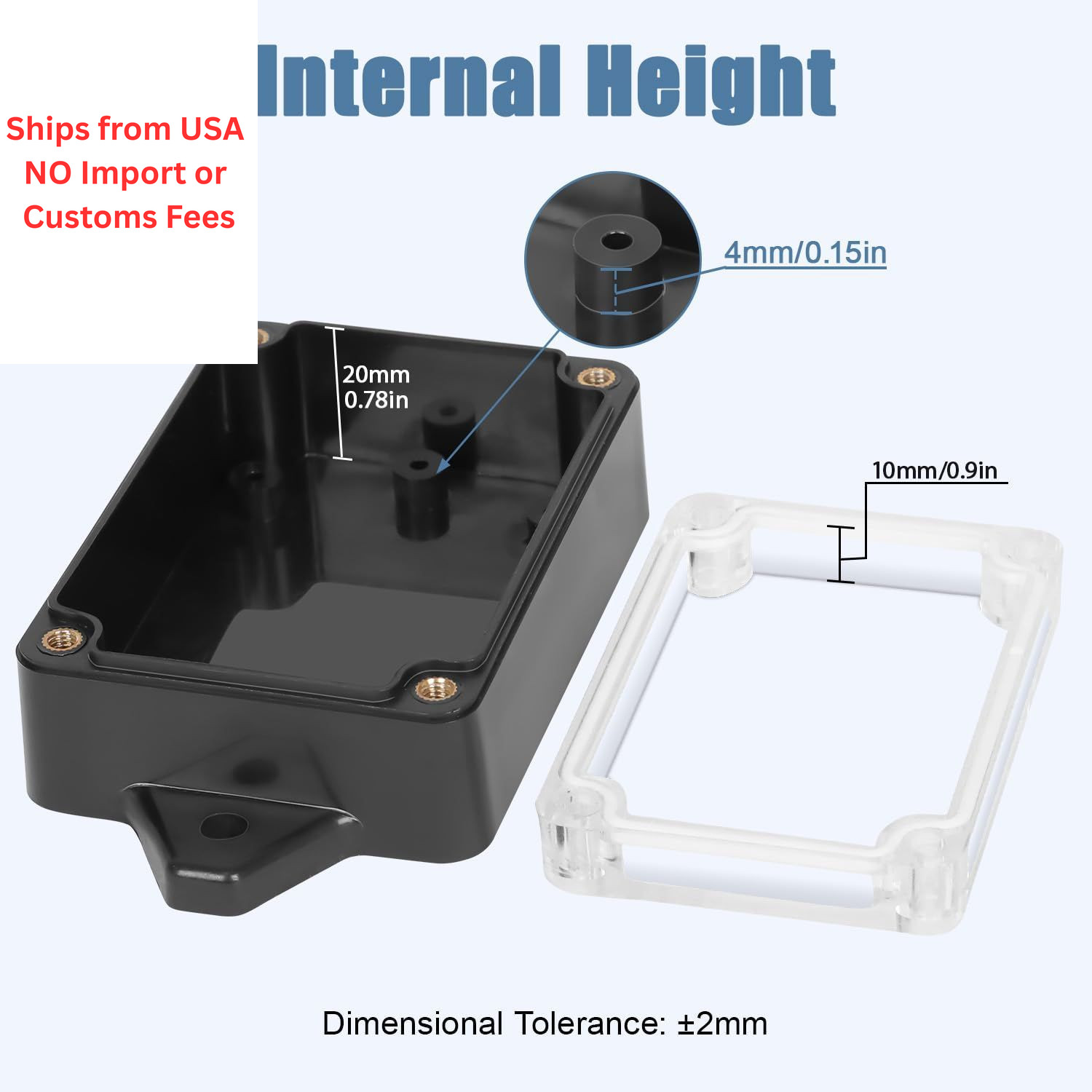 LMioEtool Junction Box with Clear Cover IP65 3.2″x 2.2″x 1.3″, 2 packs