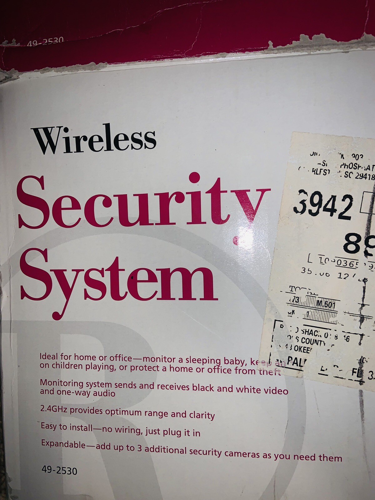 VTG Radio Shack Black And White Wireless Surveillance System 49-2530