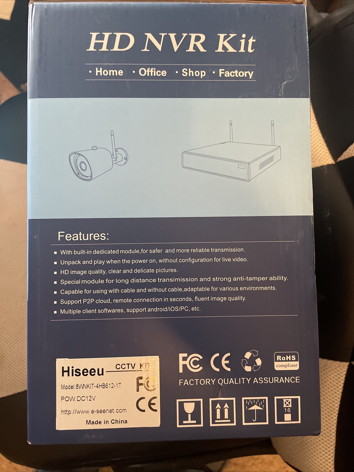 HISEEU Wifi IP 3MP 8CH NVR Kit Wireless Security Camera System CCTV Outdoor