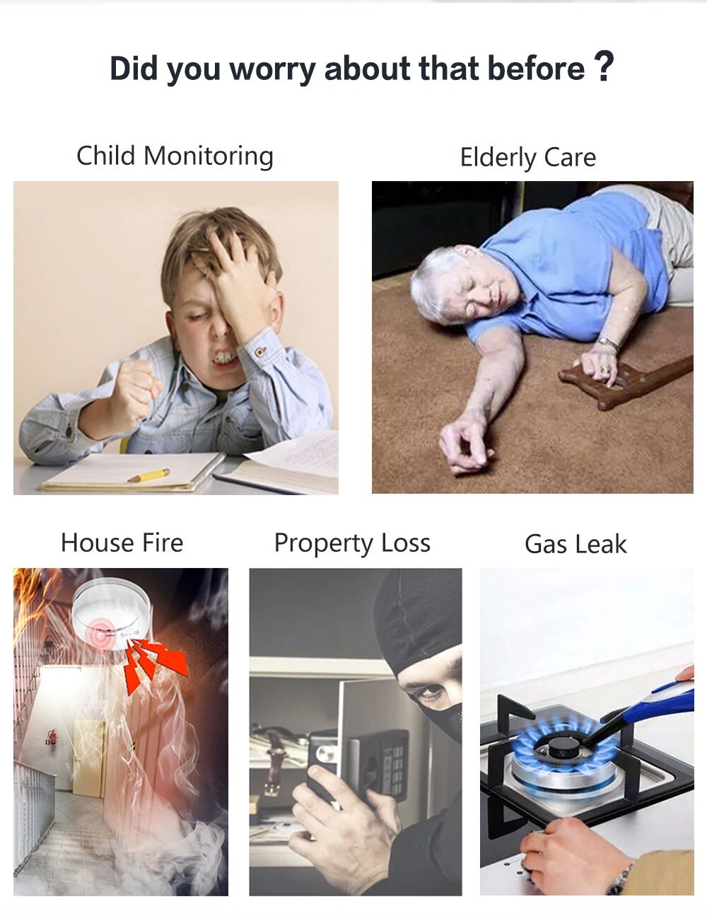 Wirless Intelligent Burglar Home Security Alarm System 433MHz GSM App Control