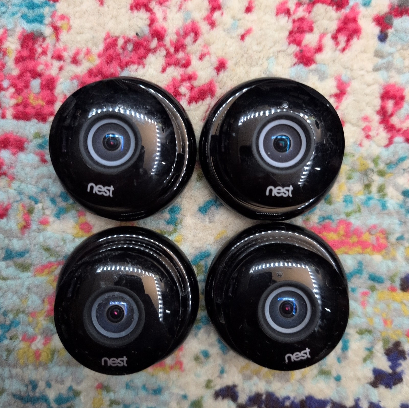 Set Of 4 Google Nest Cam Indoor Security Camera 1st Gen A0005–FOR PARTS Turn On