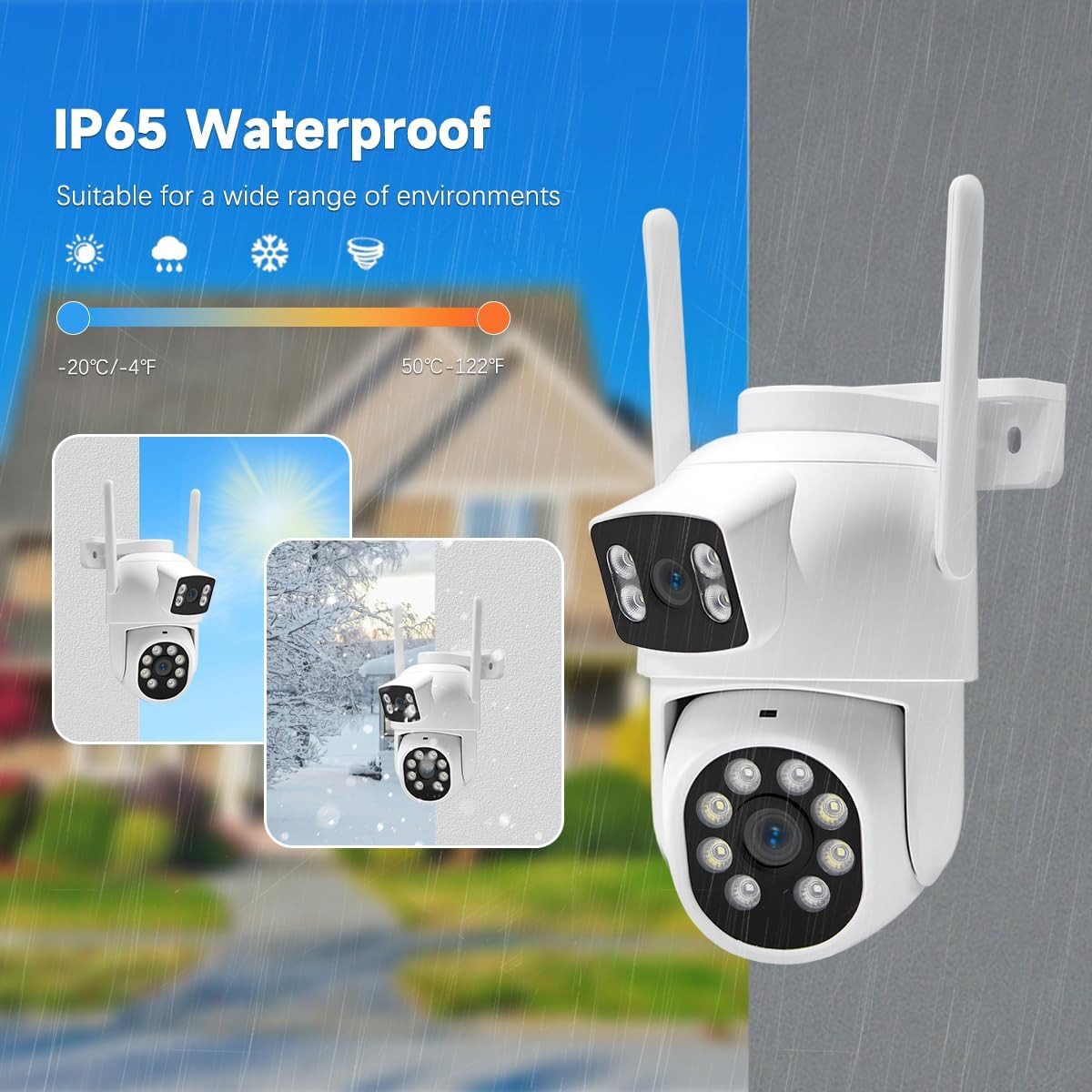 Wireless Security Camera NVR System, 2 Bullet Cam + 2 Dome Cam, 6 Screen Max. up
