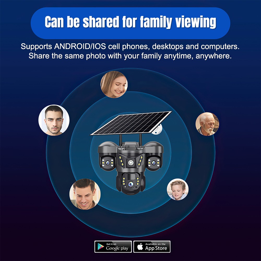 12MP Camara De Seguridad Solar Inalambricas Para Exterior Con Vision Nocturna HD