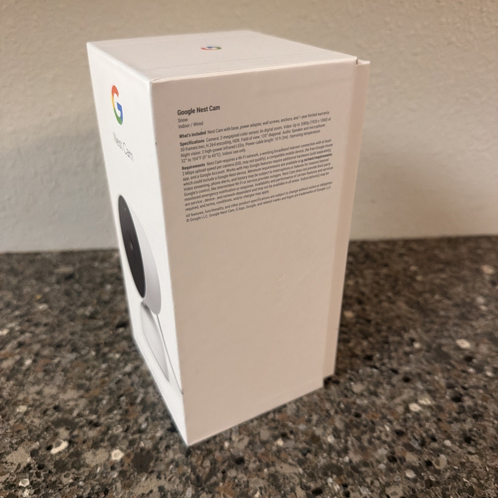 Google Nest Cam 2nd Gen Wired 1080p Indoor Home Security Camera White New in Box