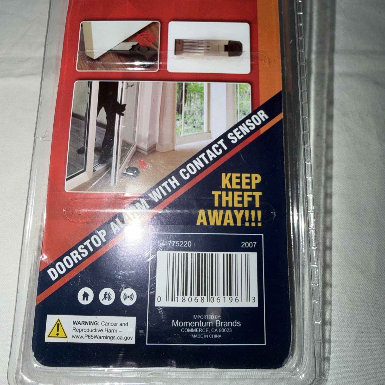 Door Stop Security Alarm Wedge Stopper Portable Home Travel Anti‑Theft NIP