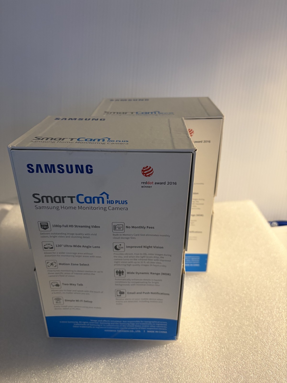 Samsung Wisenet SmartCam White HD Plus Smart Home Wi-Fi Camera 1080P Full HD
