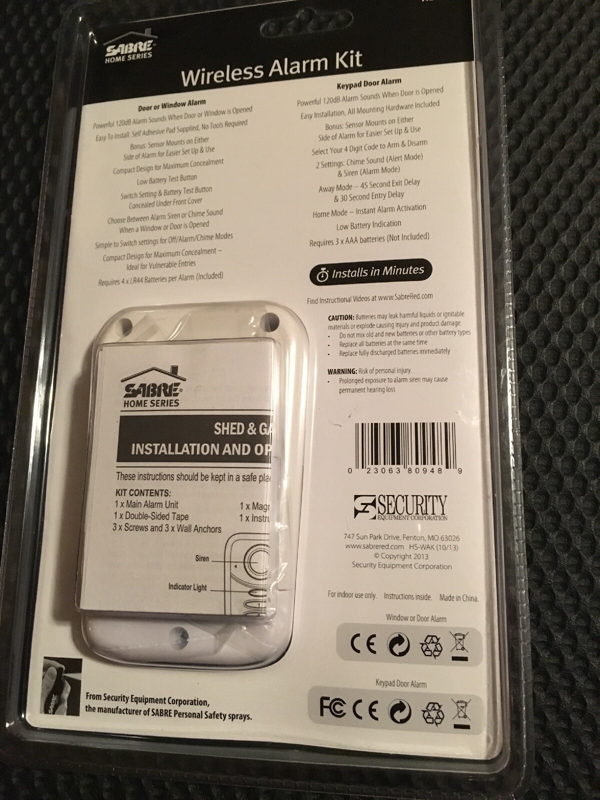 Sabre Wireless Door Window Stand-alone Alarm Kit HS-WAK NEW White