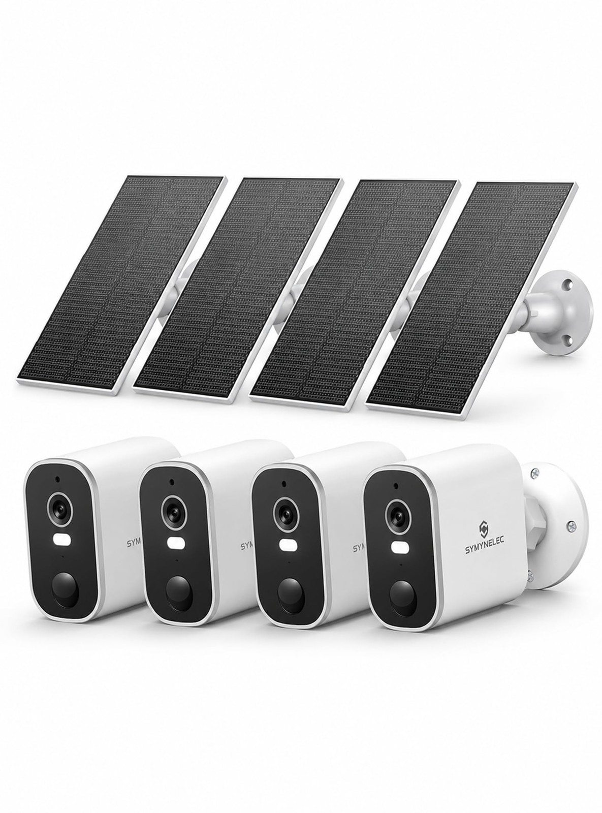 SYMYNELEC 2K Solar Security Cameras Wireless Cam 4Packs, 2.4GHz Only