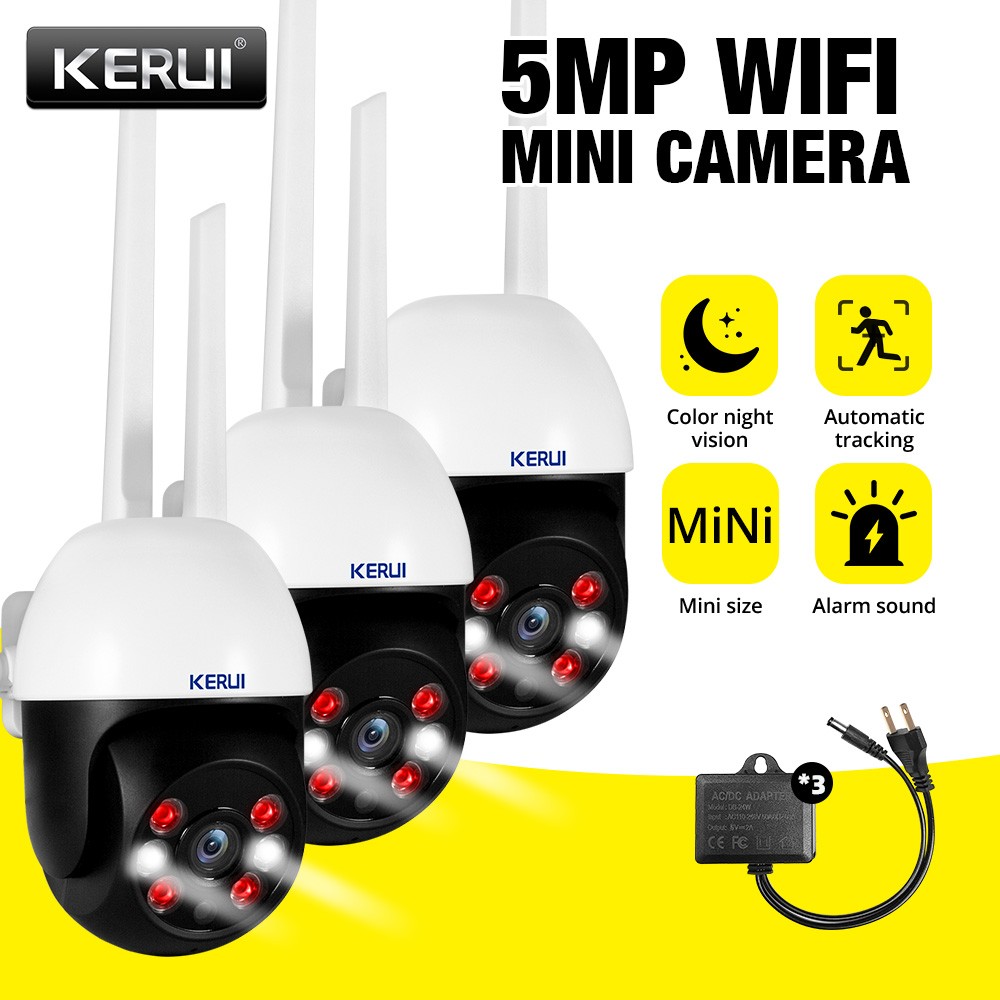3Set 5MP Ultra HD WiFi Camera 6 LED Fill Light Indoor Outdoor Home Security