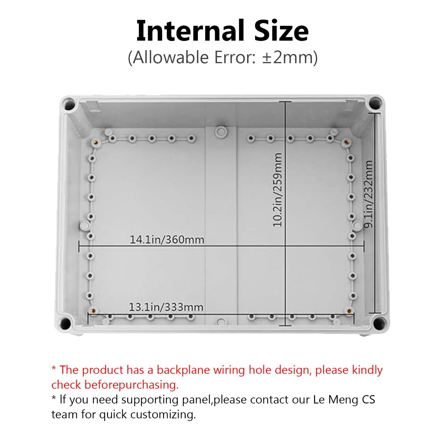 Junction Box IP67 Waterproof 15″ x 11″ x 5.1″ (1pc), off white