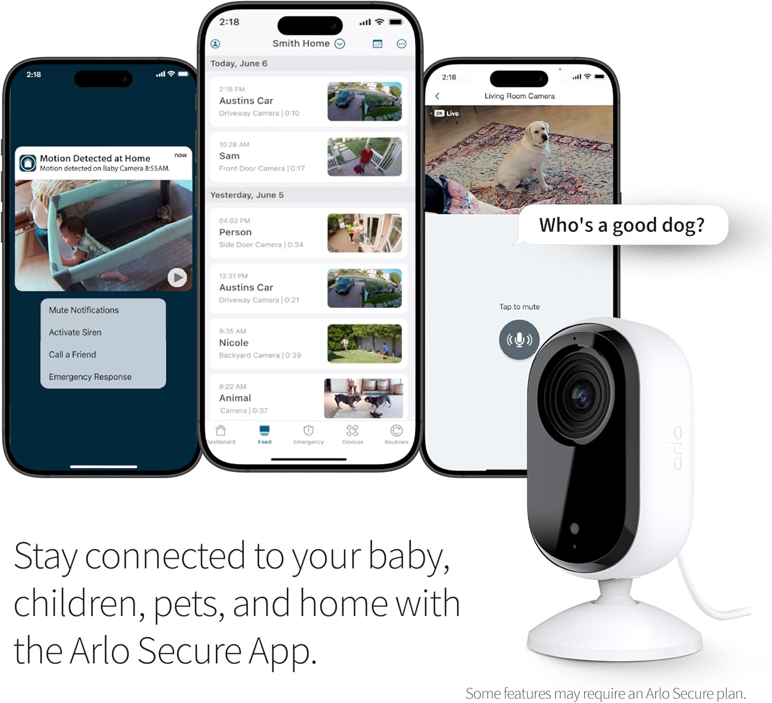 Wired Home Security System with 24/7 Monitoring & 2K Indoor Camera Bundle