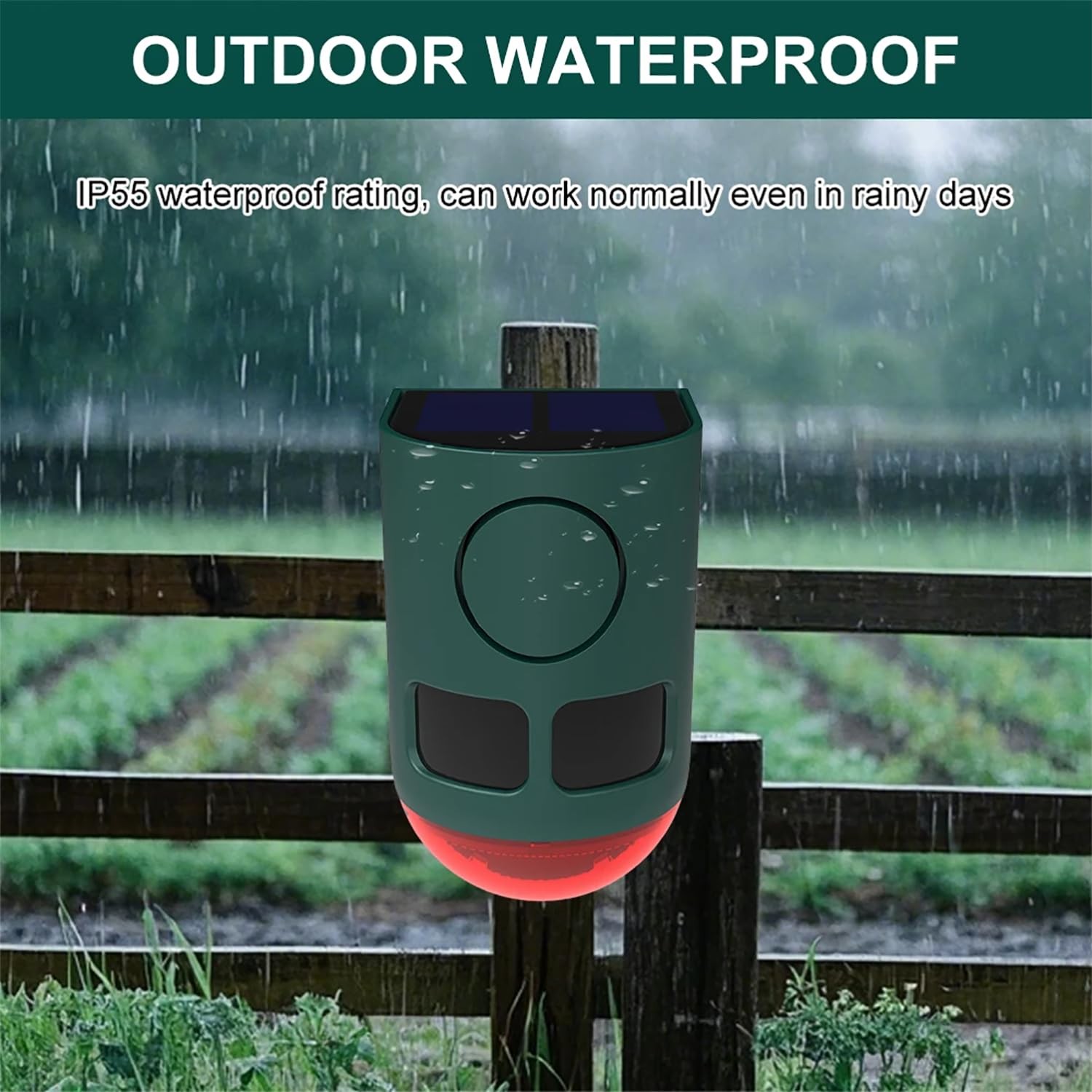 Solar Strobe Light Motion Detector Alarm: Dog Barking and Gunshot Sound, 13 K…