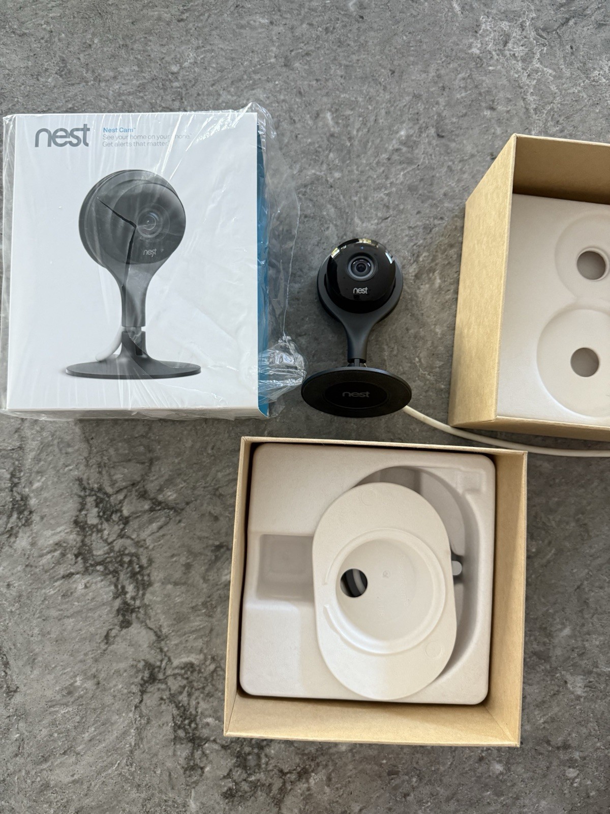 Google Nest Cam Indoor Security Camera A0005 1st Gen w/ Box & All Accessories