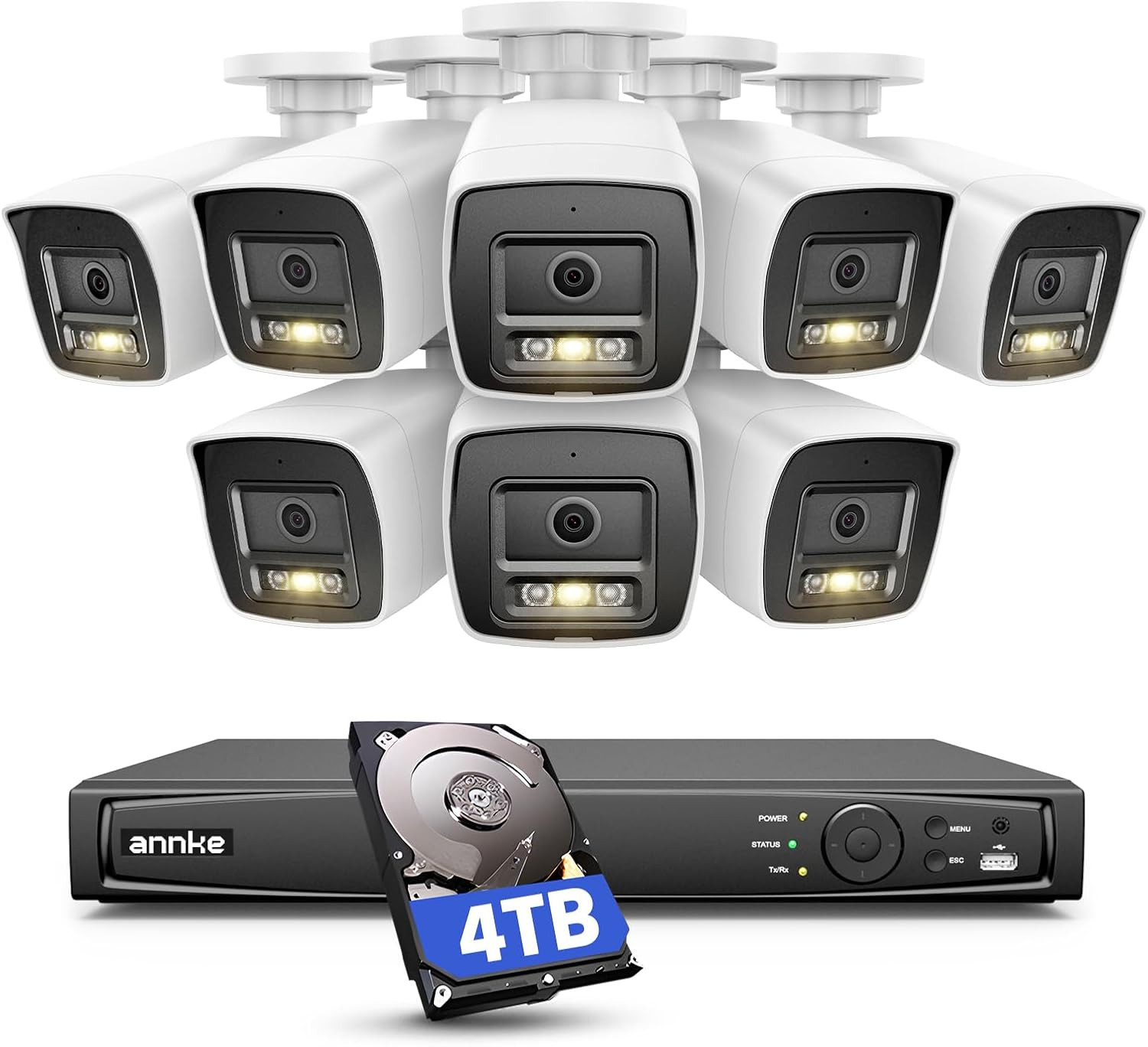 12MP 16CH Security Camera System with AI Detection & Color Night Vision