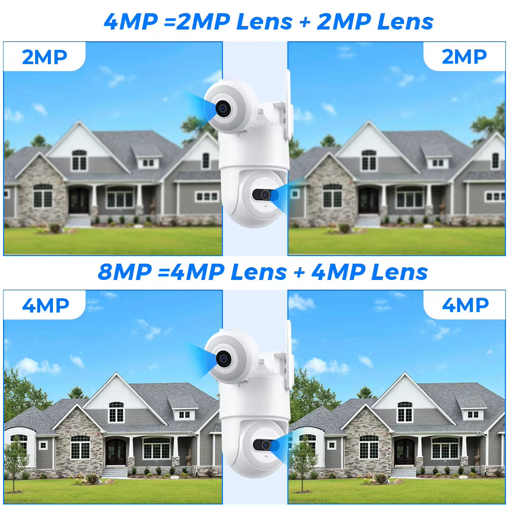 4K 8MP Wifi Camera PTZ Outdoor Dual Screen Human Detection 4MP CCTV Video Survei