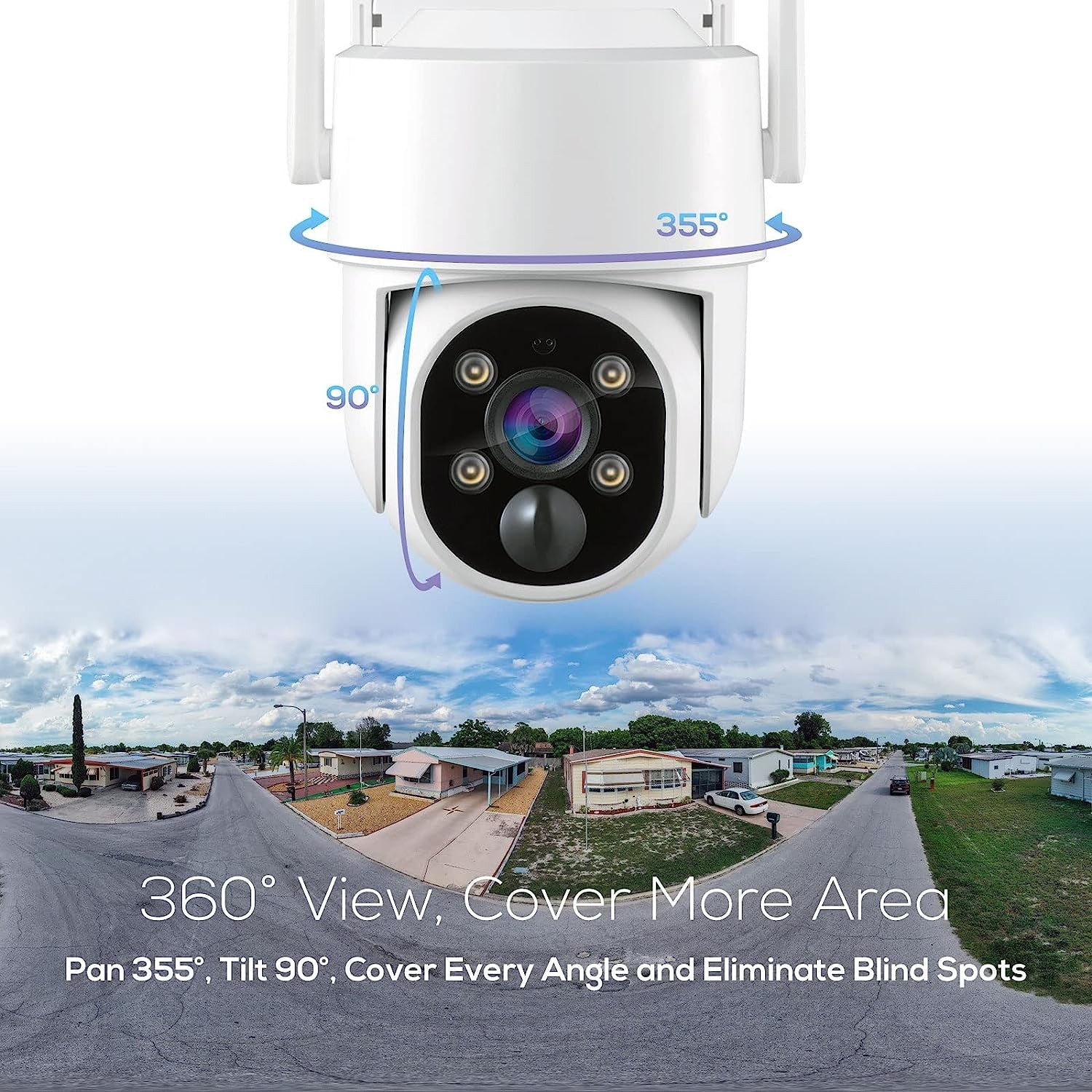 Wireless Security Camera System Outdoor with 10″ Monitor 2K Dual Lens 10x Zoom