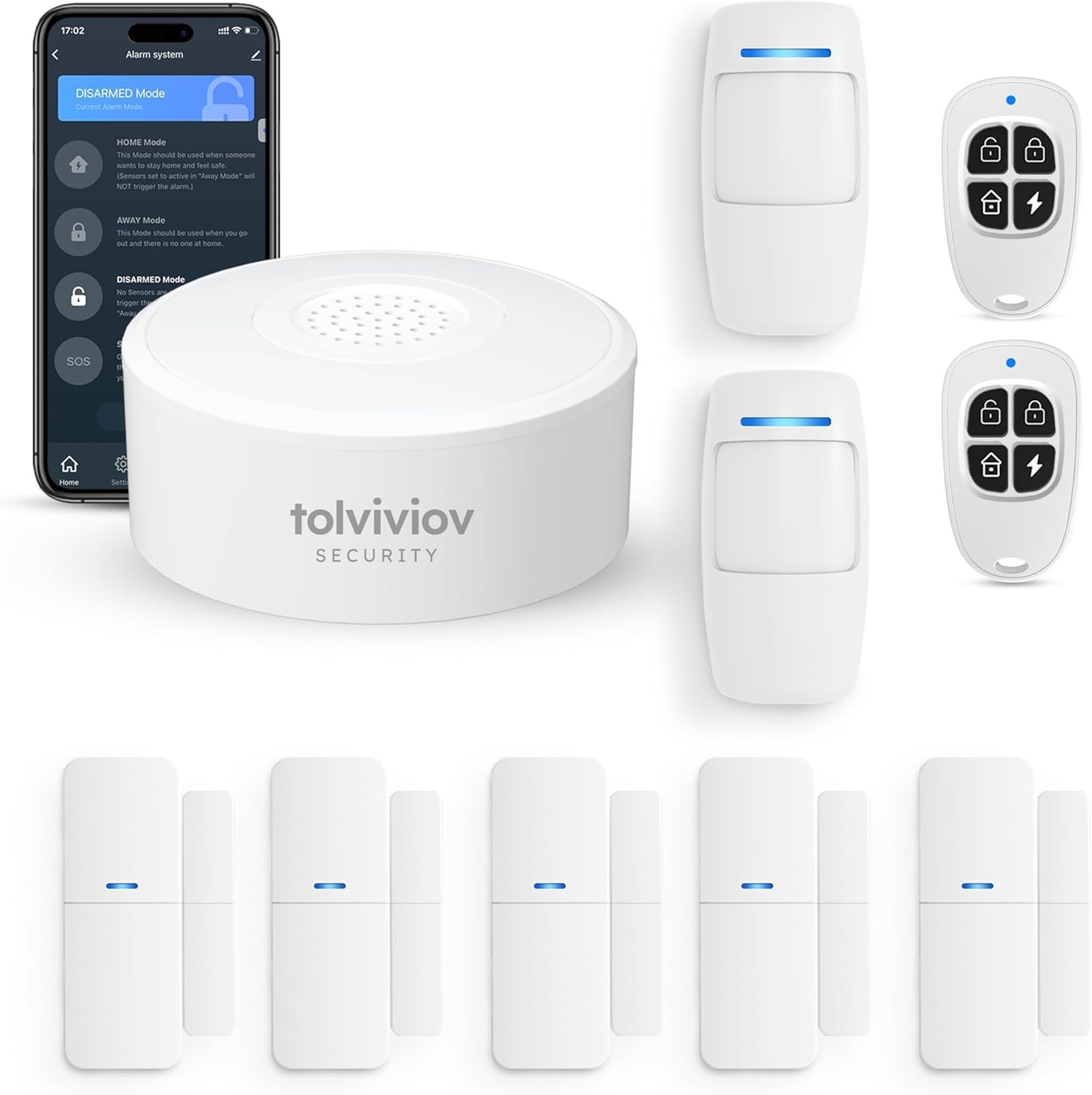Cost-Effective Wireless Home Security Kit – 10-Piece with App Alerts & No Fees