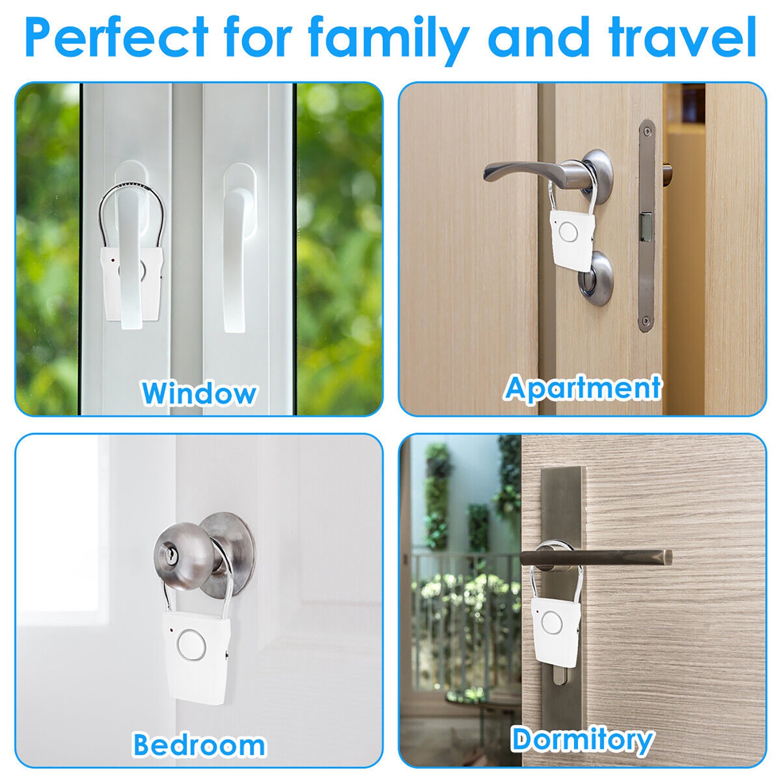 115dB Door Handle Alarm Portable Door Security Alarm For Home Travel Hotel