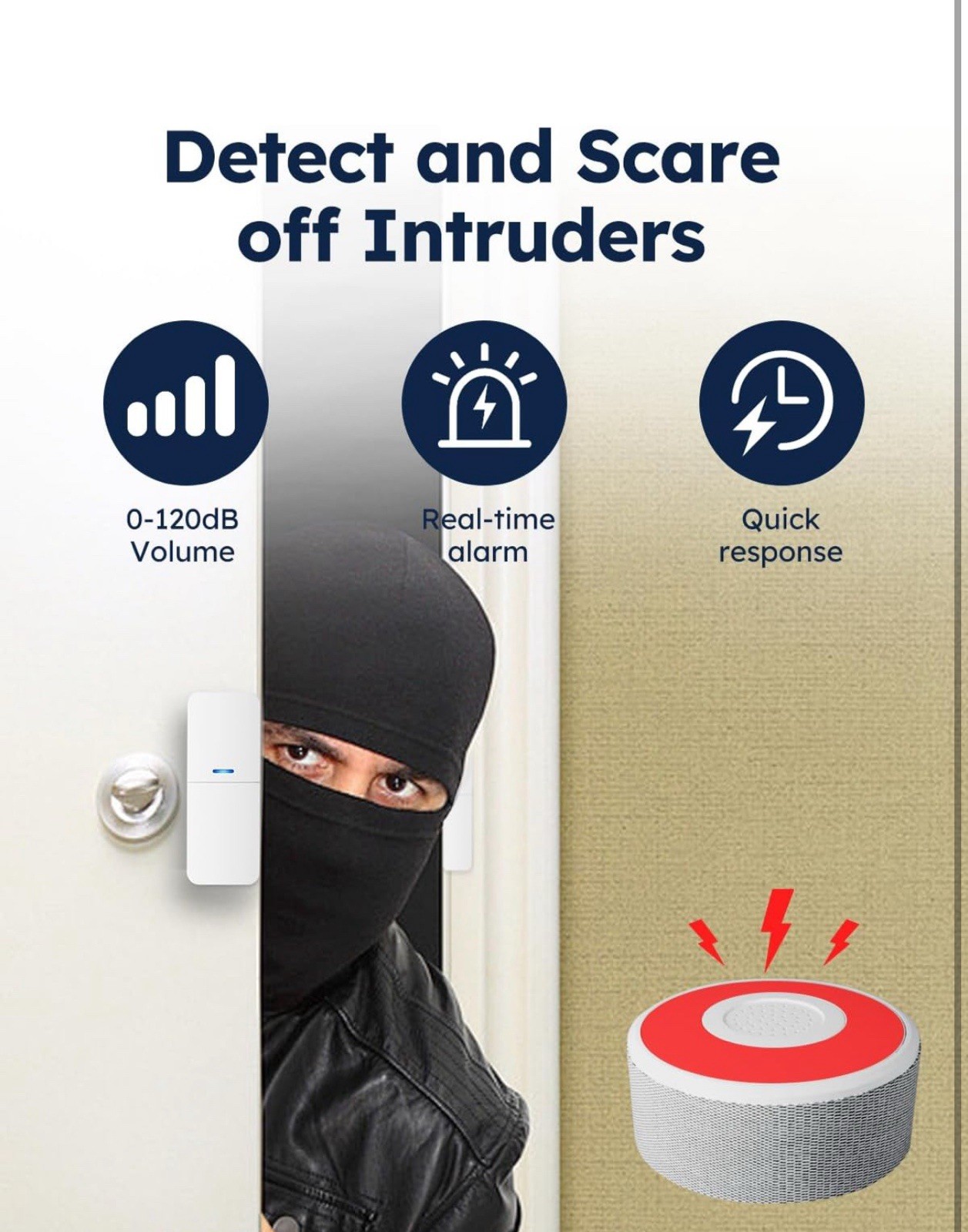 Alarm System for Home Security, Door Alarm Systems, App Alerts, 15Piece Kit, No