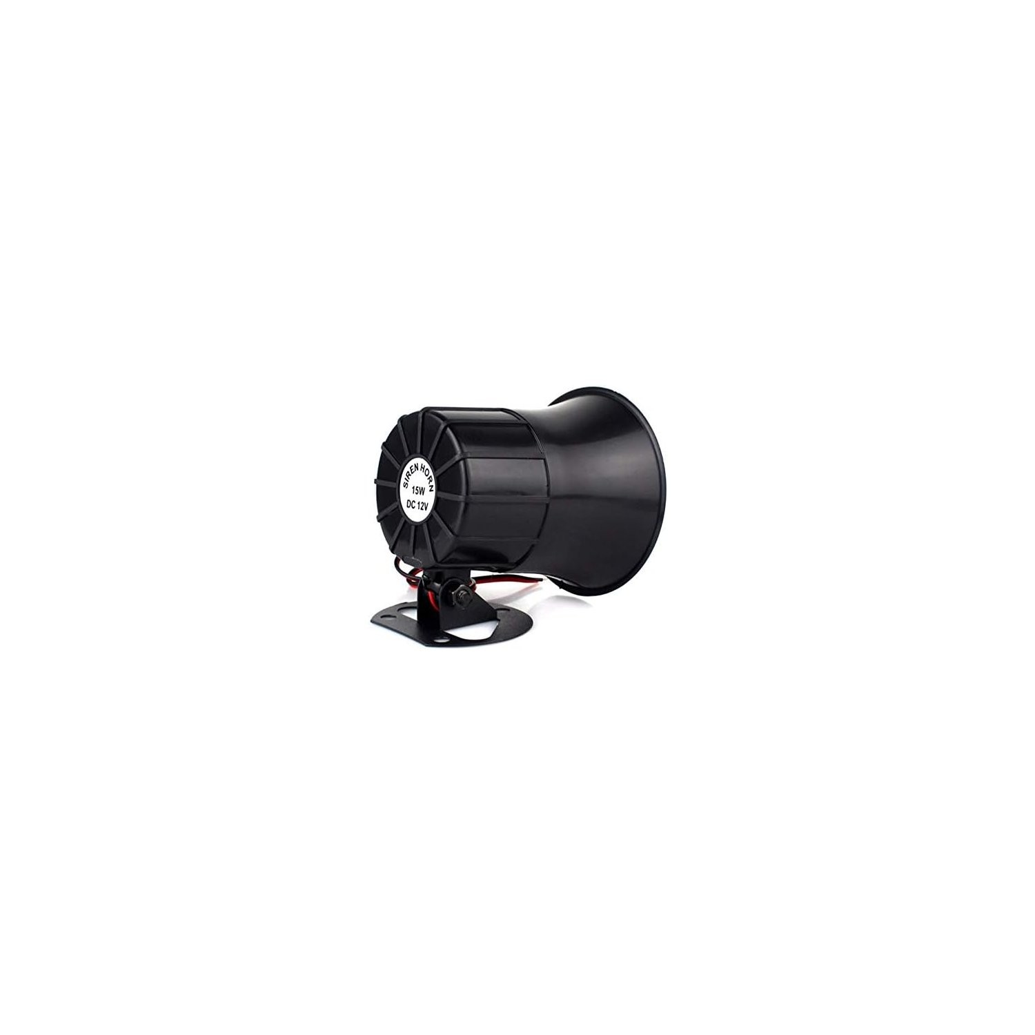 15W DC 12V Alarm Siren Horn for Home Security System Wall Mount Black