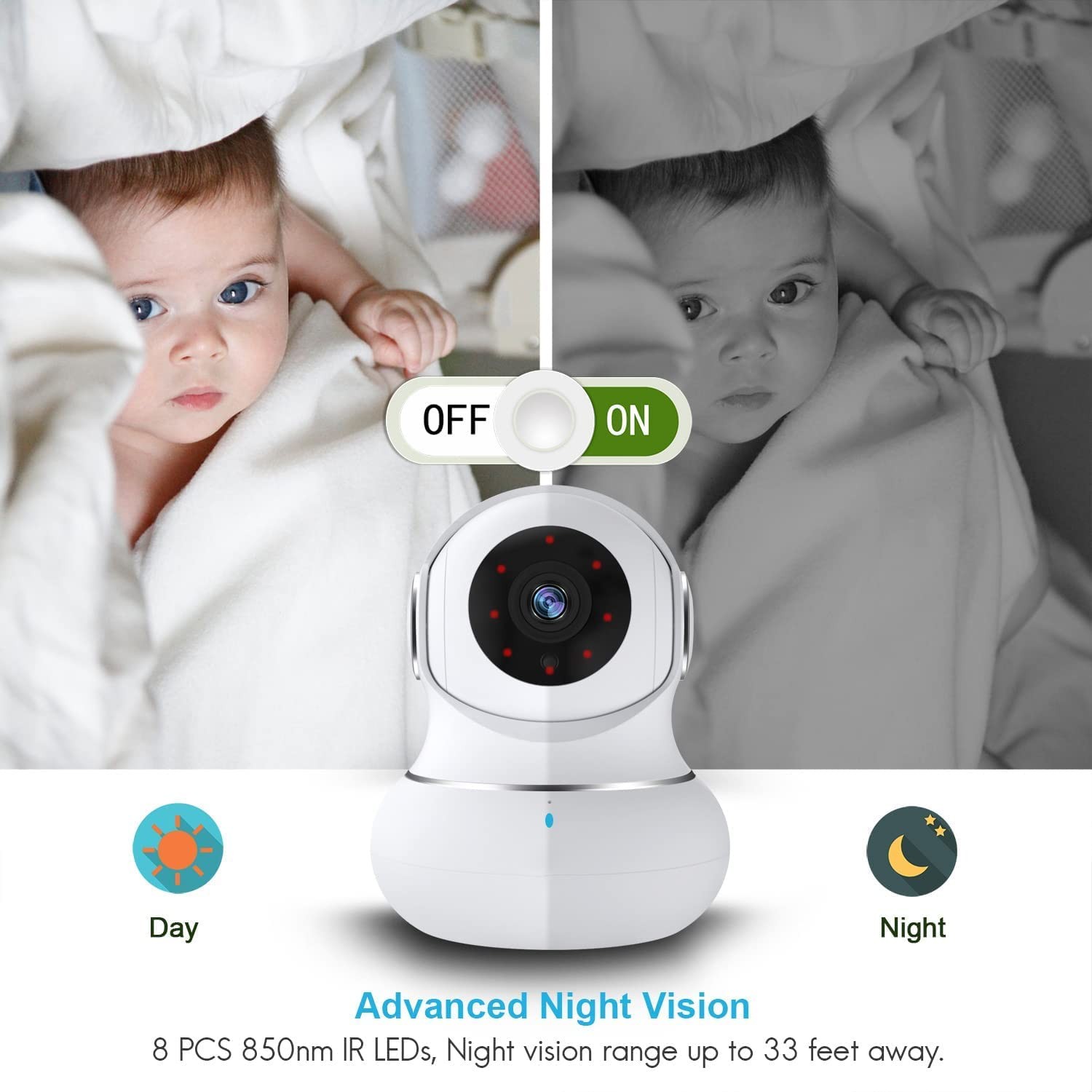 litokam Indoor Security Camera 4 Pack, 360° WiFi Cameras 4 Pack-2.4GHz, White