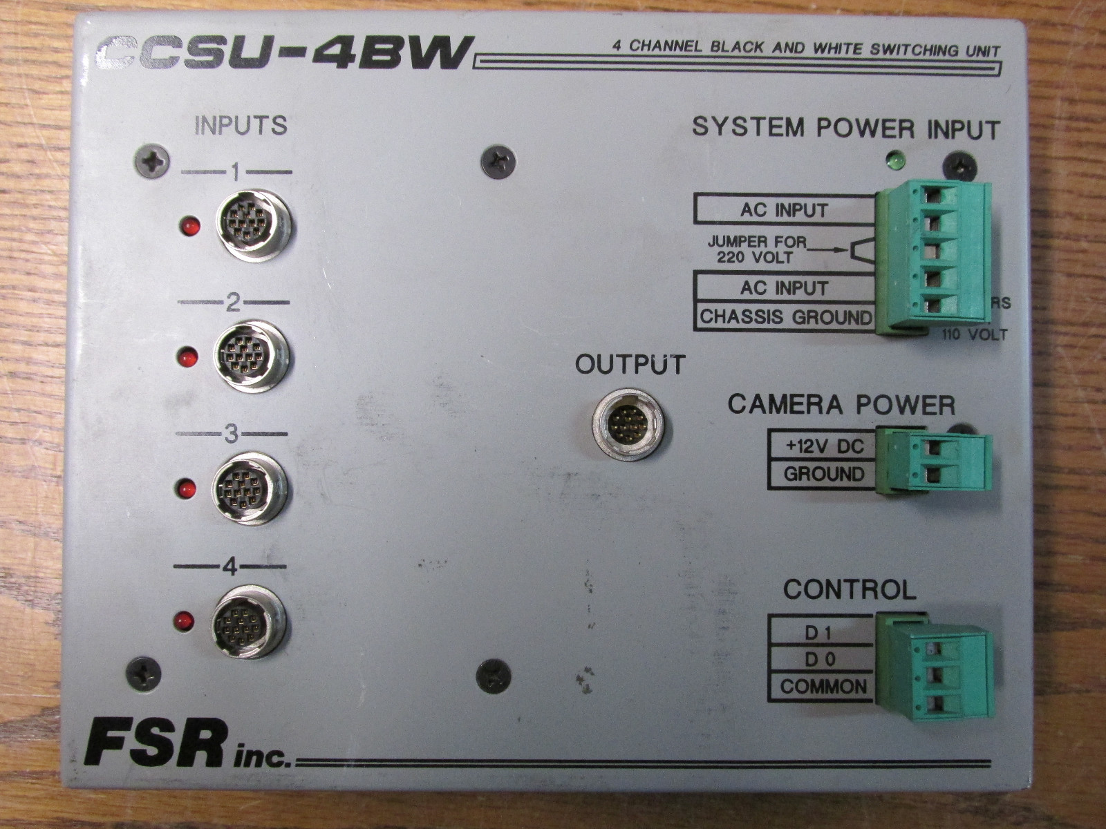 FSR CCSU-4BW 4 Channel Black And White Video Camera Switching Unit