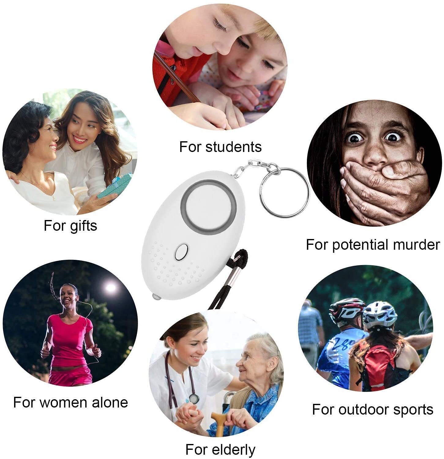 Safe Sound Personal Alarm 12 Packs 140DB Personal Security Alarm Keychain wit…