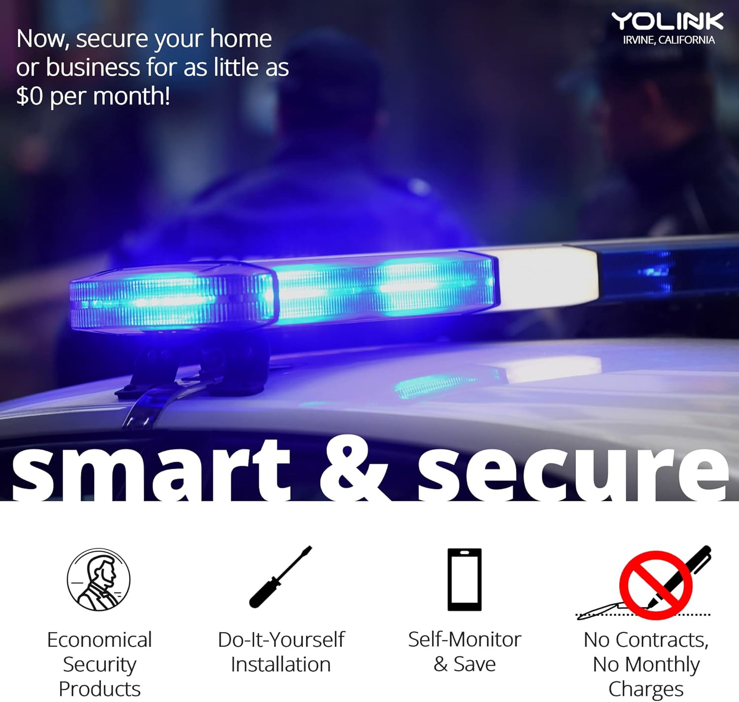 Smart Siren Alarm, Wireless Home Security Alarm with 110 Db Loud Audible Alerts,