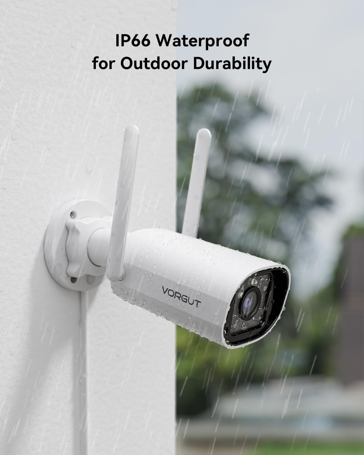 Wireless Security Camera System with 10″ LCD Monitor, 2PCS 3MP Bullet Outdoor Ca