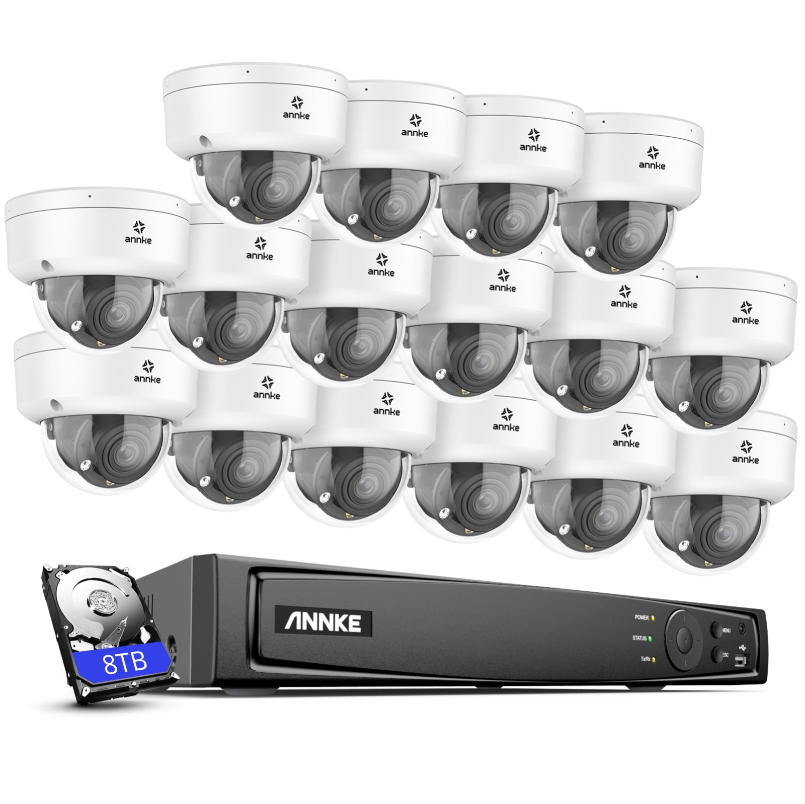 ANNKE 12MP NVR 4K POE Security Camera System Spotlight Zoom 4TB HDD 2-Way Audio