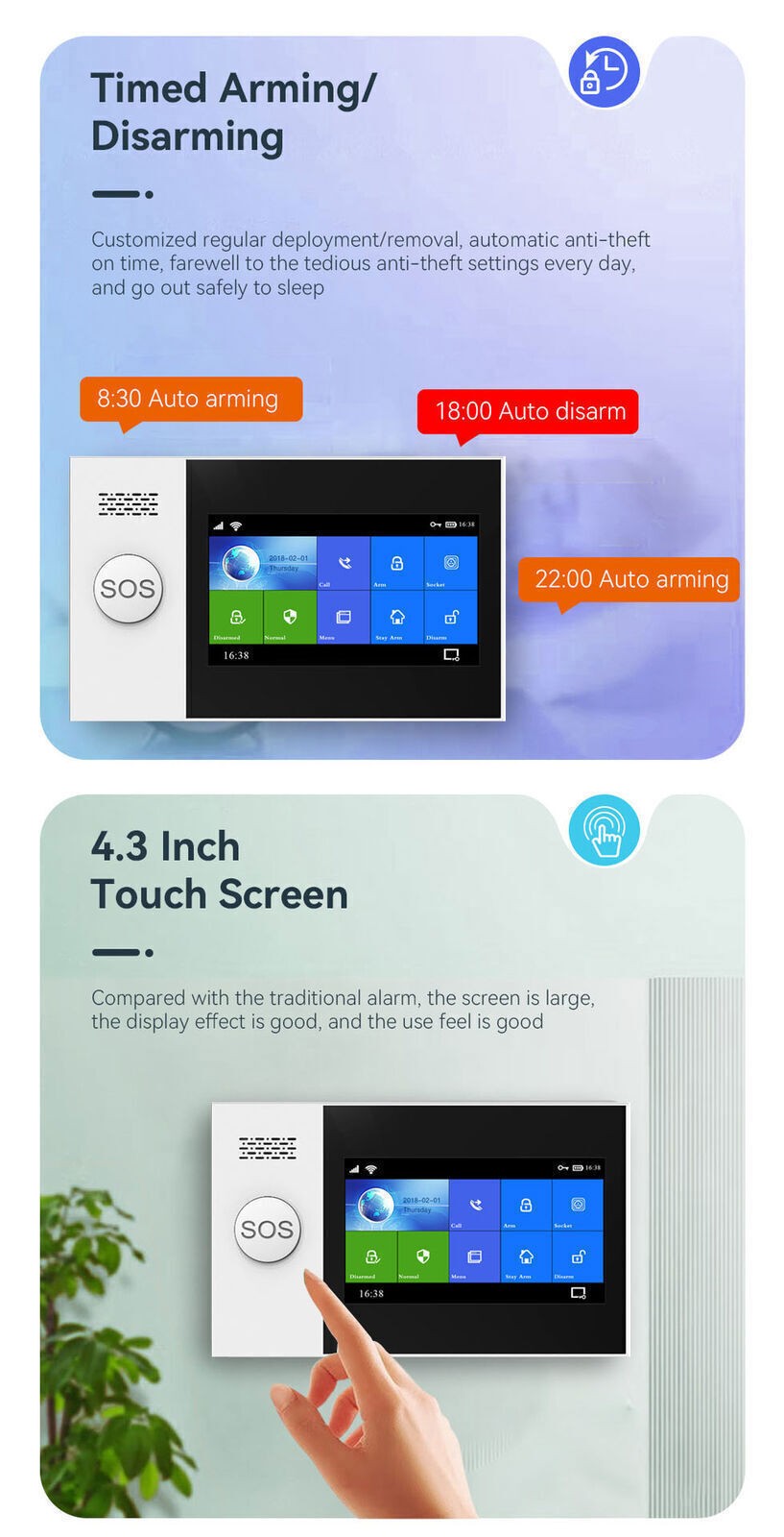 TUYA WiFi+4G 3G GSM Smart Home Security Alarm System w/Touch Keypad PIR DOOR