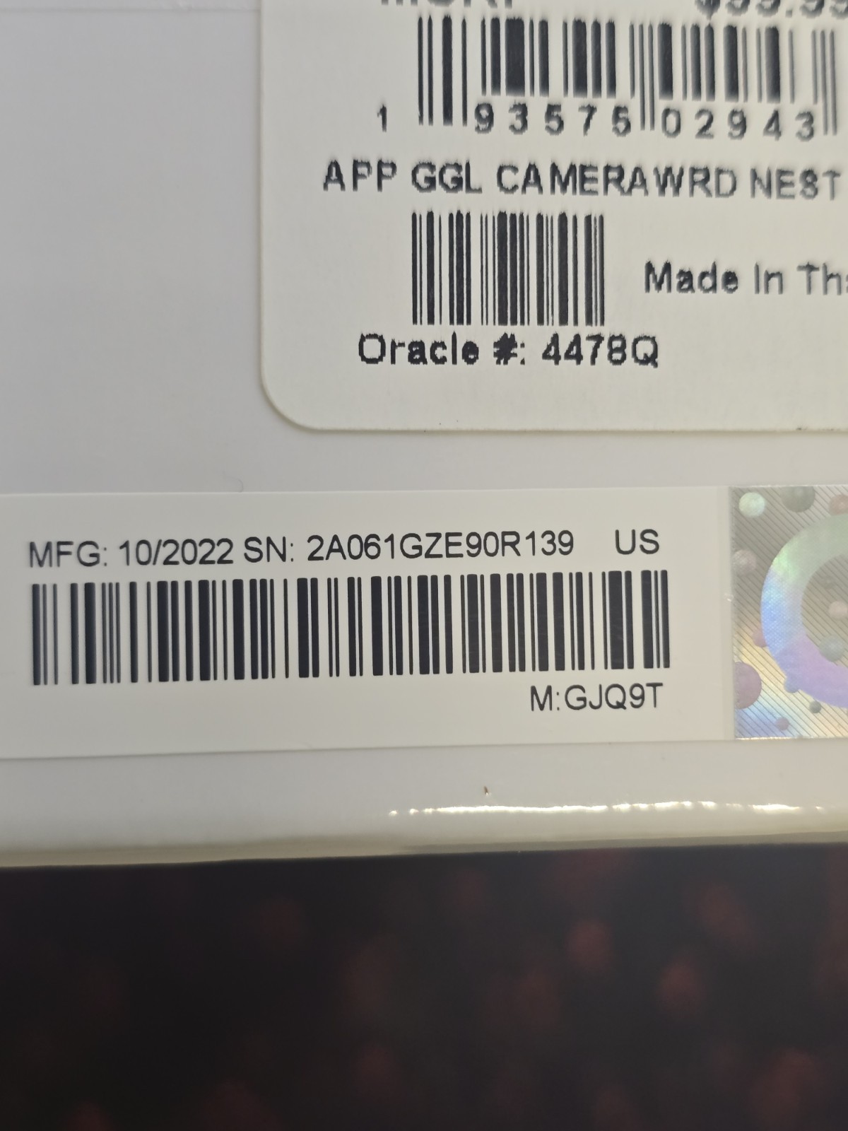 NEW Google Indoor Nest Security Cam 1080p (Wired) 2nd Generation Snow SEALED