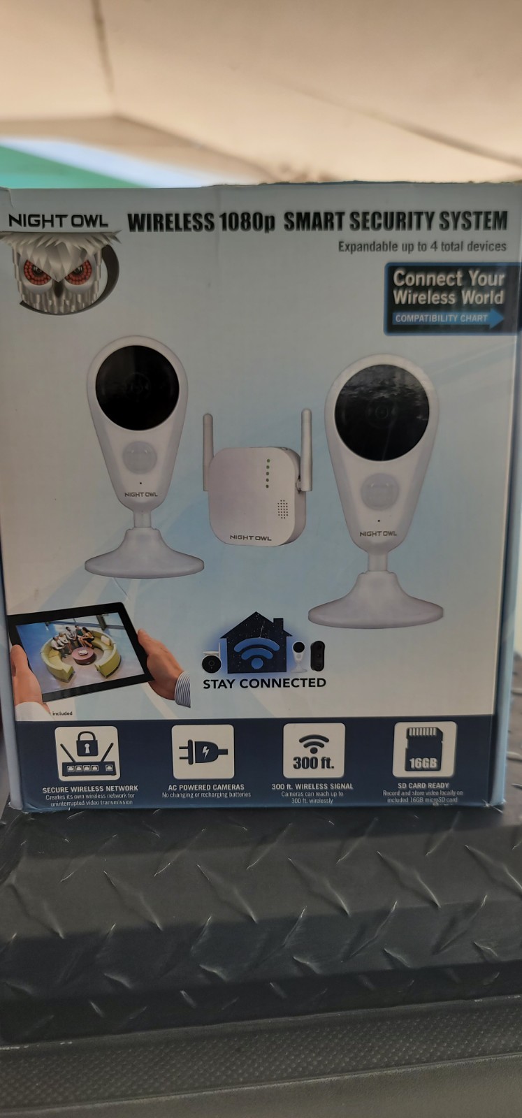 Night Owl Wireless 1080p Indoor Security System 2 Cameras Night Vision SD