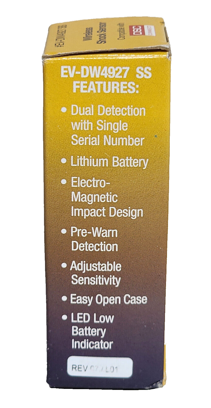 Brand New DSC EV-DW4927 SS Wireless Shock Sensor with Contact