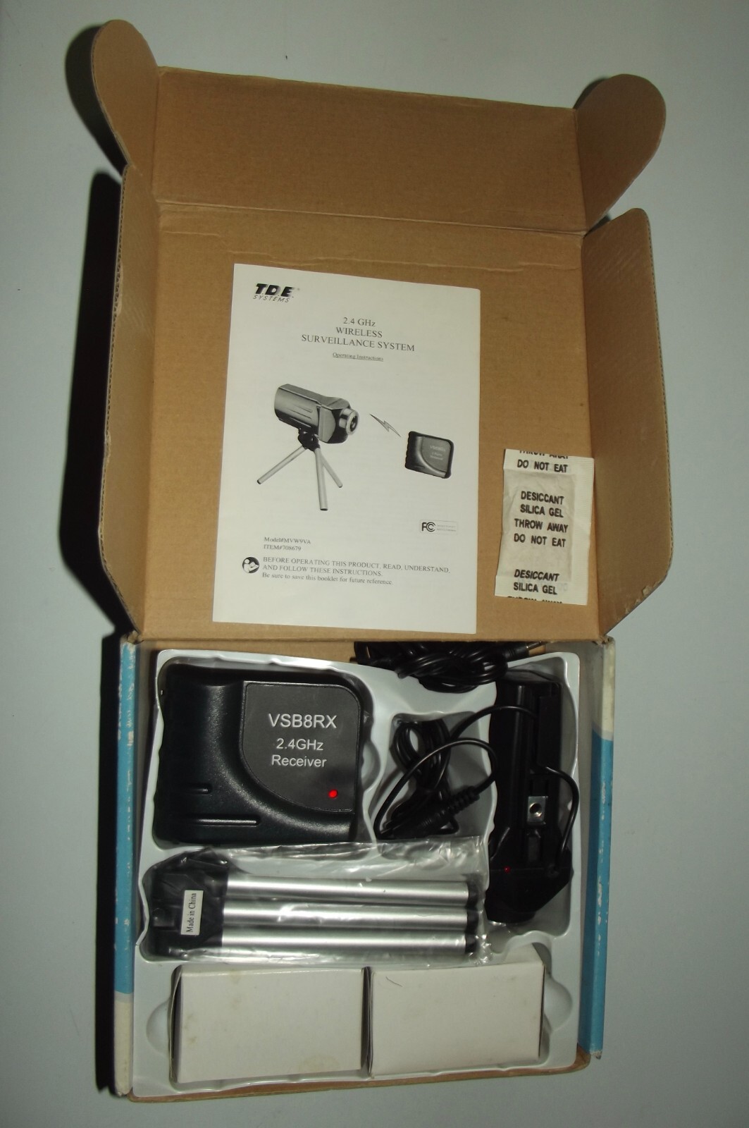 TDE Systems Family Monitoring System 2.4 GHZ Color Video System Untested